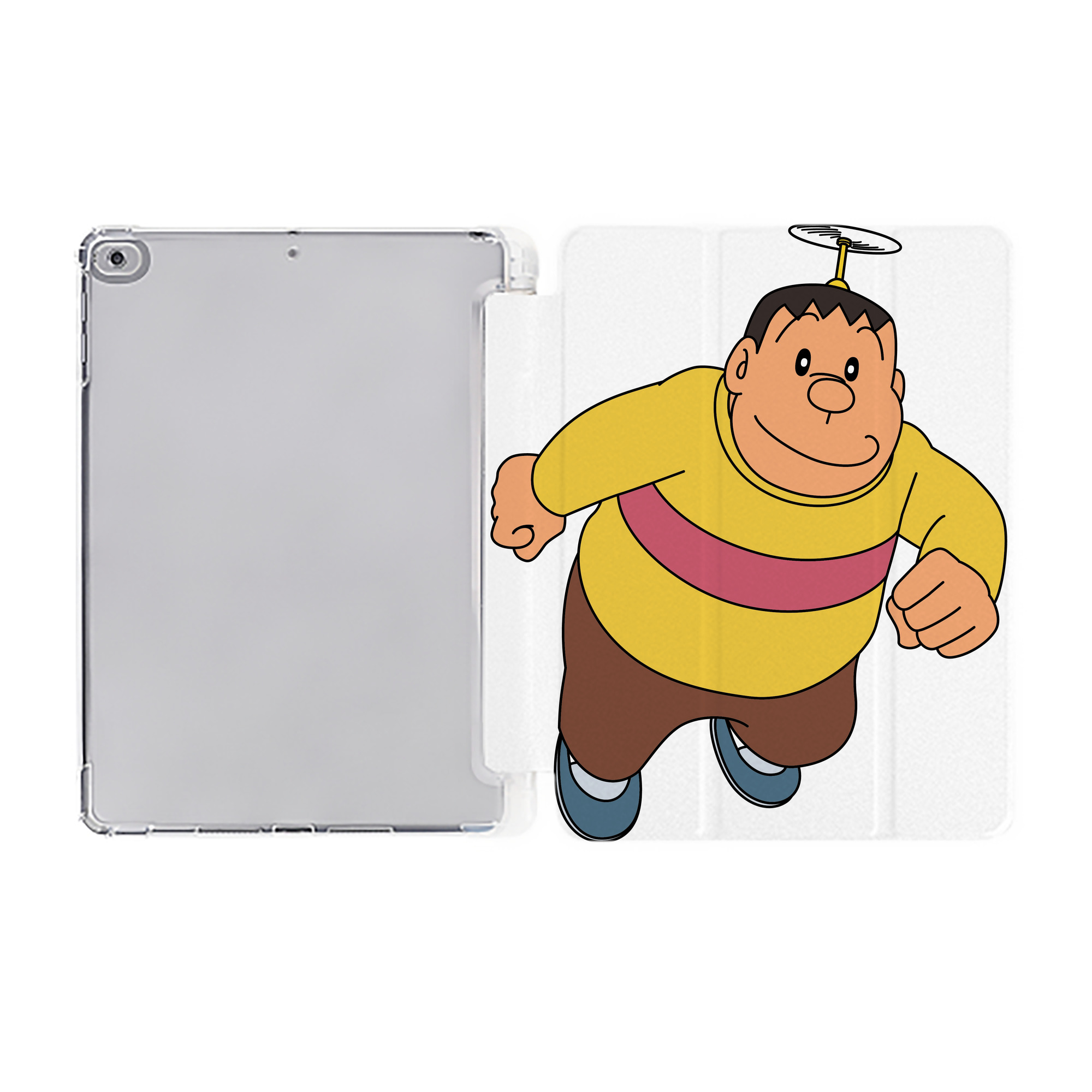 （画像用） ドラえもん 剛田武 Doraemon Gouta Takeshi IPad ケース ペン収納付き 三つ折りスタンド PUレザー×シリコン 対応機種9.5/10.5/10.9インチ